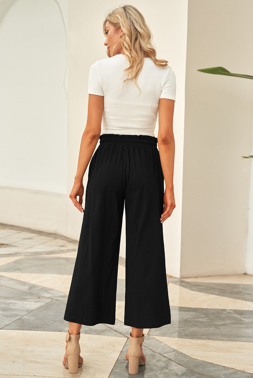 Drawstring Paperbag Waist Wide Leg Pants - More Colors! - In Style Chics Boutique LLC