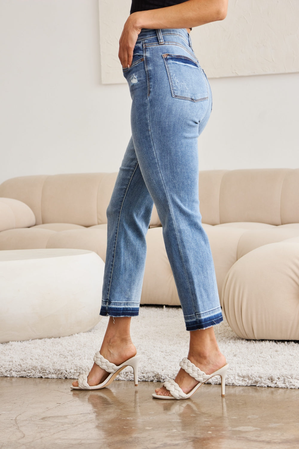 Judy Blue Full Size Release Hem Cropped Bootcut Jeans - In Style Chics Boutique LLC