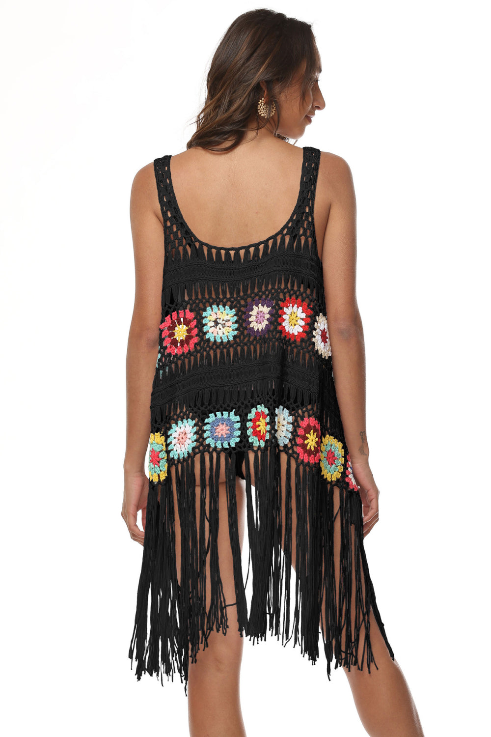 Openwork Fringe Detail Embroidery Sleeveless Cover-Up - More Colors! - In Style Chics Boutique LLC