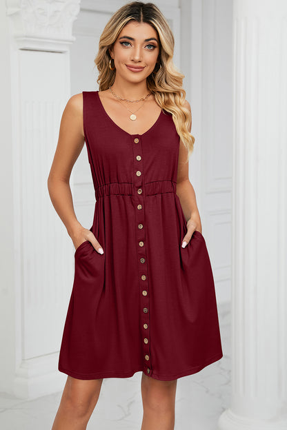 Buttoned Wide Strap Mini Dress More Colors! - In Style Chics Boutique LLC