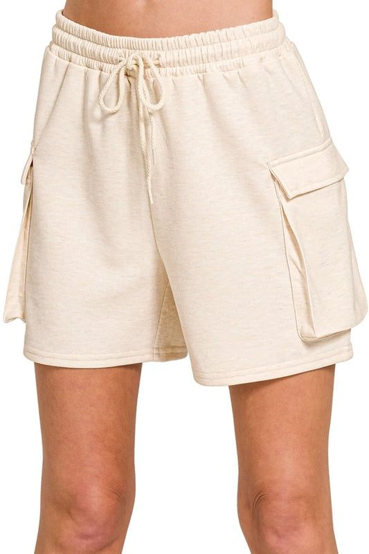 Women's Scuba Shorts with Thigh Cargo Pocket - In Style Chics Boutique 