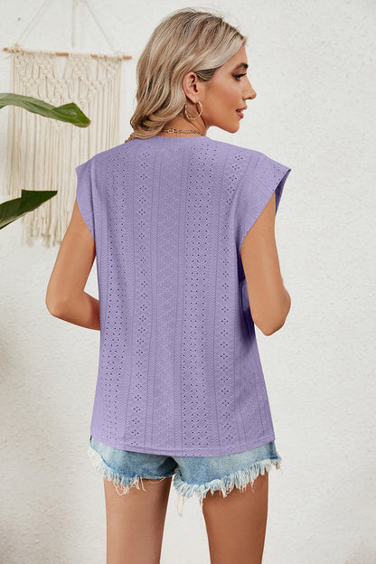 Eyelet Round Neck Tank - More Colors! - In Style Chics Boutique LLC