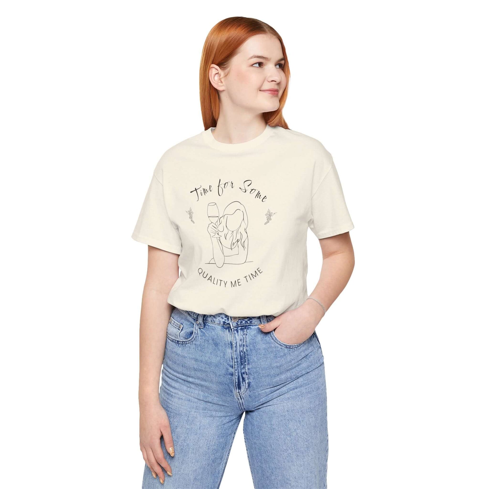 T-Shirt 'Quality Me Time' Short Sleeve Tee - Wine Lovers Tee - Cute Graphic T-shirts - Obsession Expressions by In Style Chics Boutique 