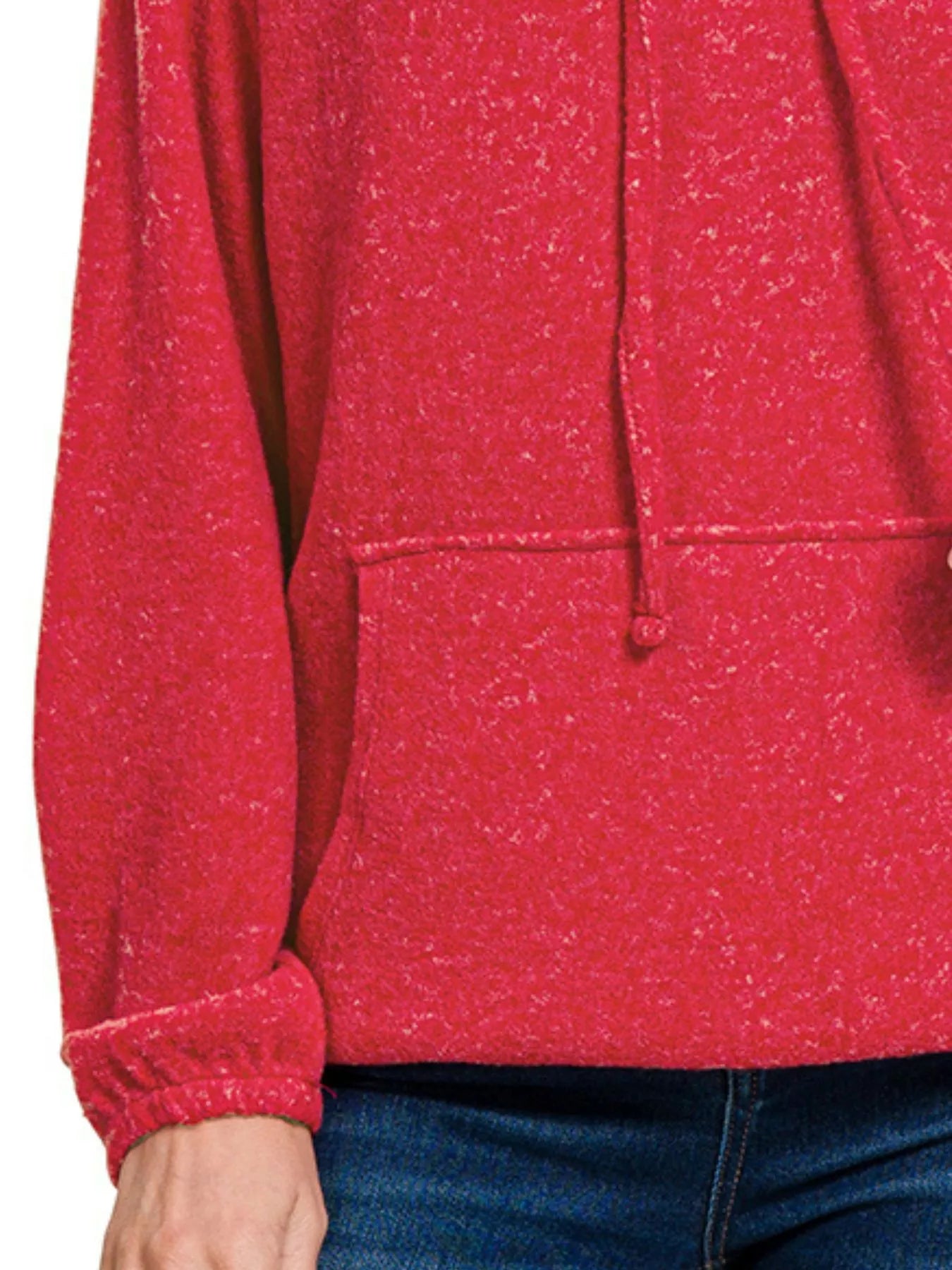 Brushed Hacci Melange Hooded Sweater at In Style Chics Boutique 
