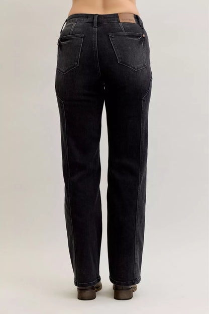 Judy Blue Mid Rise Straight Western Seam Detail Jeans at In Style Chics Boutique 