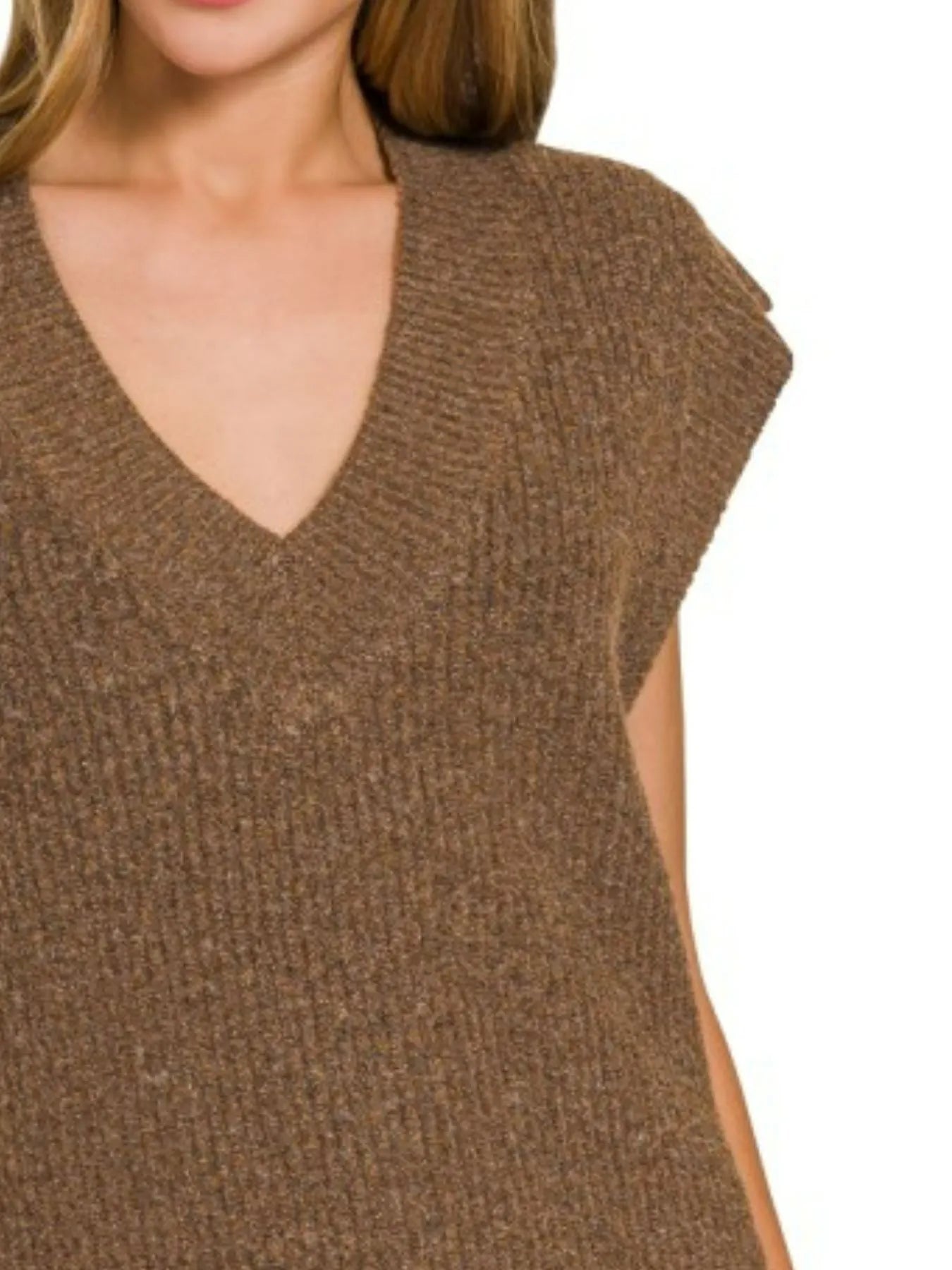 Oversized Sweater Vest with Side Slit at In Style Chics Boutique 