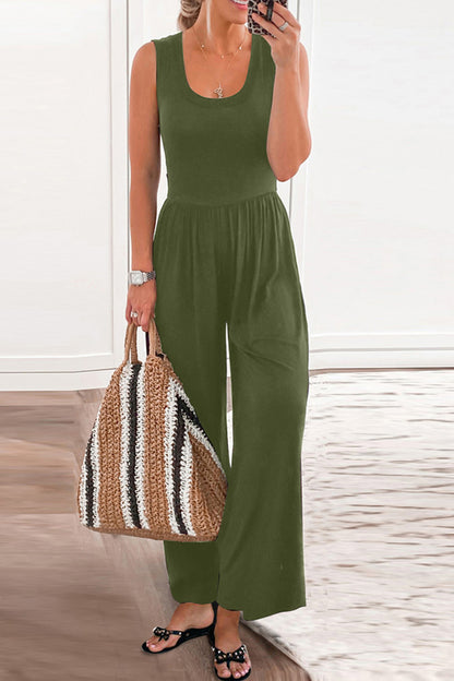 Full Size Scoop Neck Wide Strap Jumpsuit - In Style Chics Boutique LLC