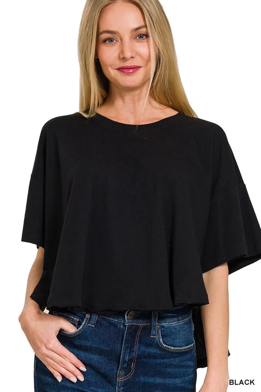 Cotton Round Neck Short Sleeve T-Shirt at In Style Chics Boutique 