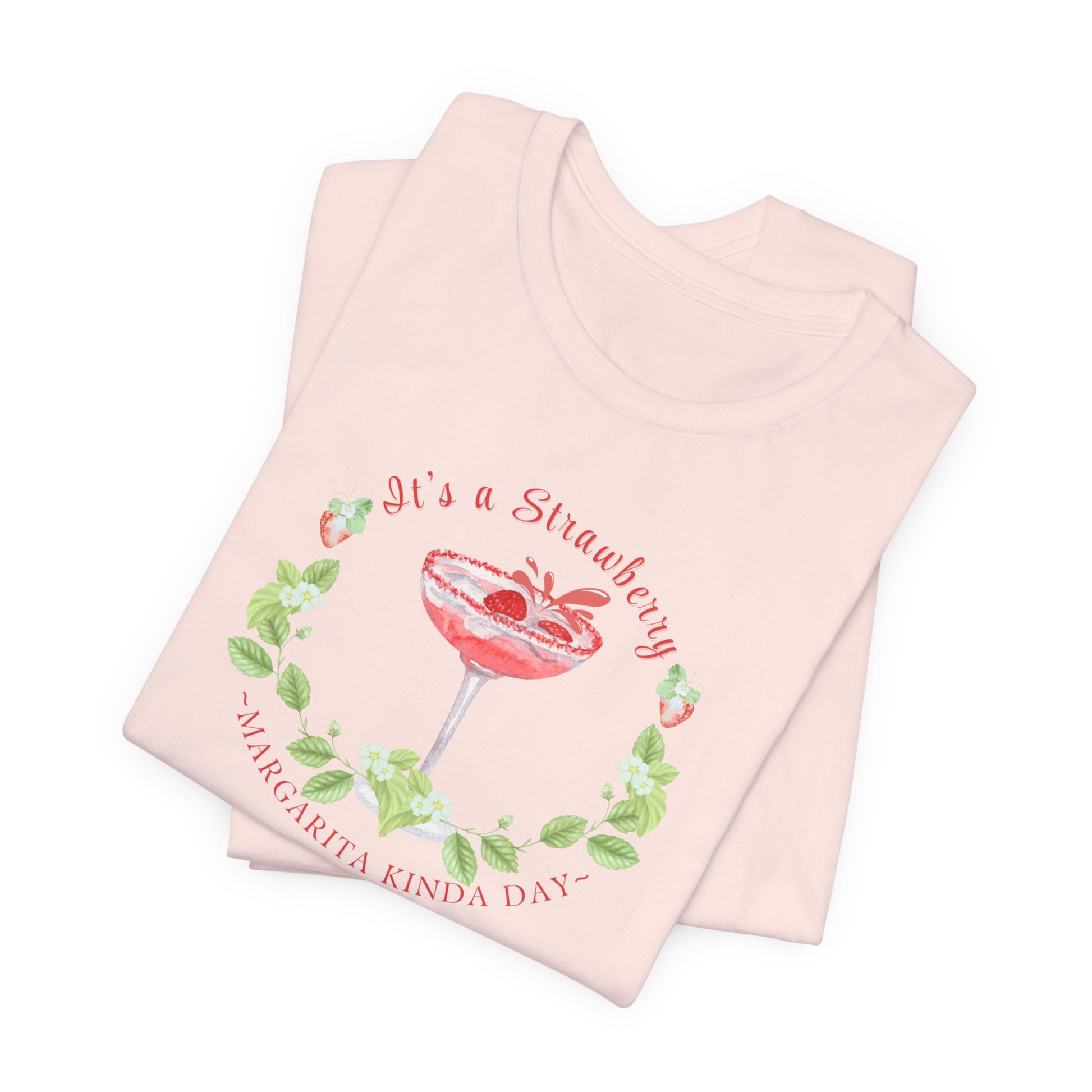 Printed T-Shirt - 'Strawberry Margarita Kinda Day' - In Style Chics Boutique Cute Graphic Ts 