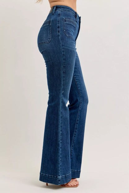 Women's Judy Blue High-Waisted Flare Jeans with Front Pockets