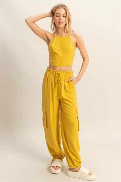Crop Top and Cargo Pants Set - In Style Chics Boutique Women's Juniors Apparel Online 