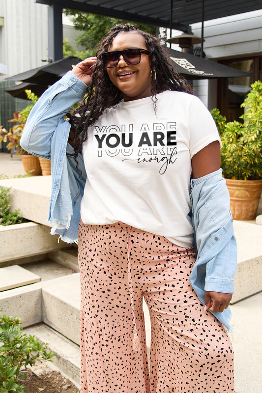 Simply Love Full Size YOU ARE ENOUGH Short Sleeve T-Shirt - In Style Chics Boutique LLC