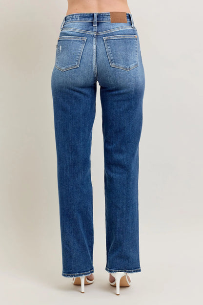 Judy Blue 90's Straight Leg Jeans, High Waist - Best Jeans for Women - In Style Chics Boutique 