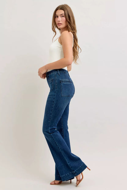 Women's Judy Blue High-Waisted Flare Jeans with Front Pockets