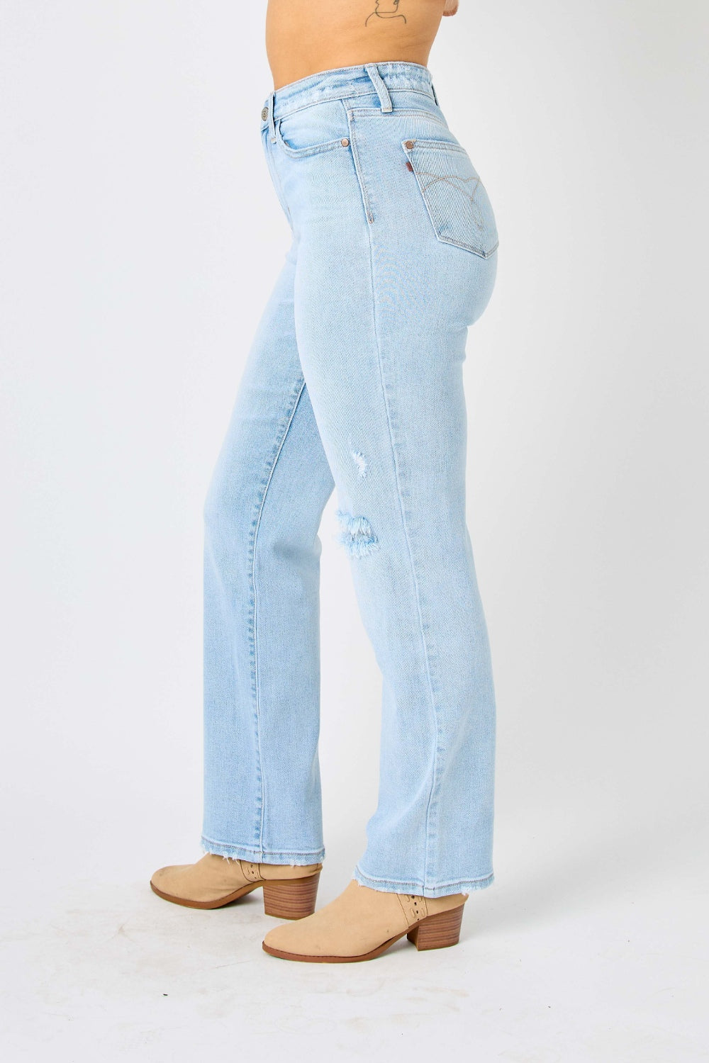 Judy Blue Full Size High Waist Distressed Straight Jeans - In Style Chics Boutique LLC