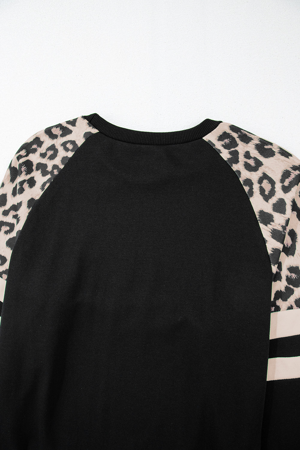 Grass Green Leopard Print Patchwork Raglan Sleeve Sweatshirt