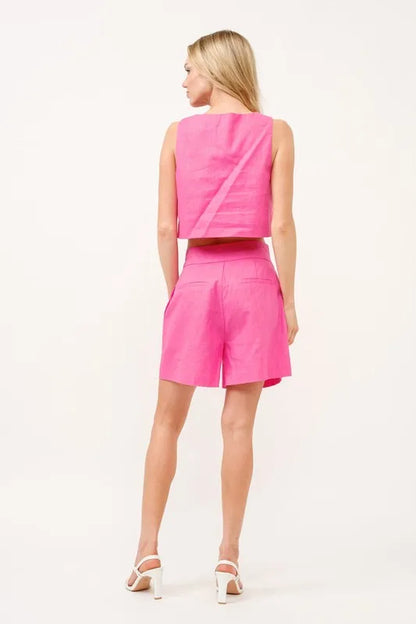 Mid Length Shorts, High Waist Wide Leg - In Style Chics Boutique 
