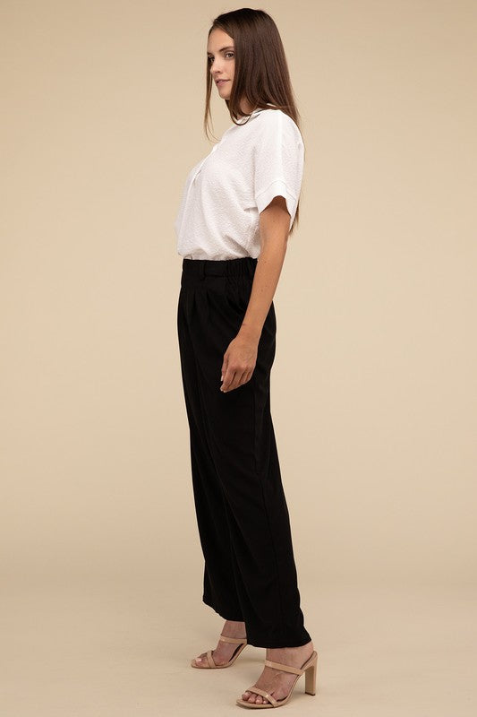 Women's Waffle Trouser Pants - In Style Chics Boutique LLC