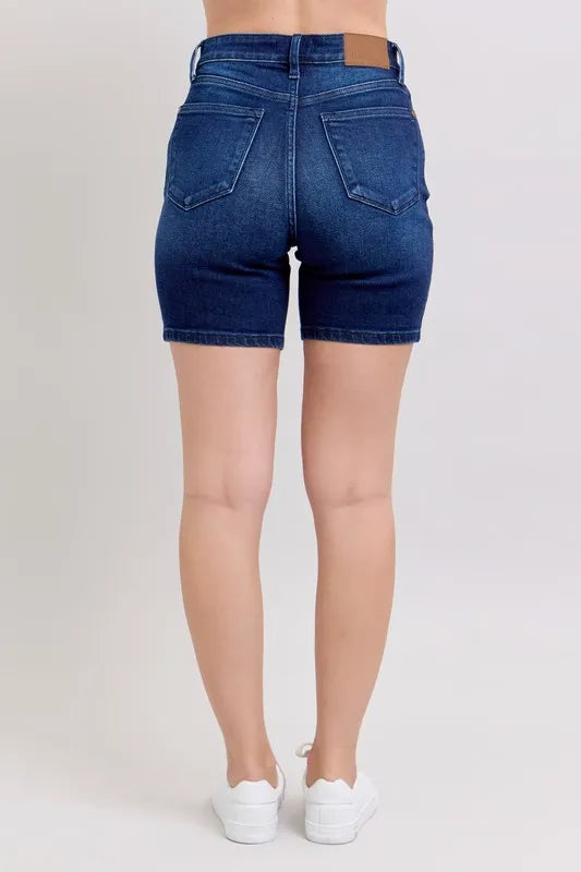 Judy Blue High Waist V-Front Bermuda Jean Shorts 