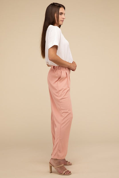 Women's Waffle Trouser Pants - In Style Chics Boutique LLC