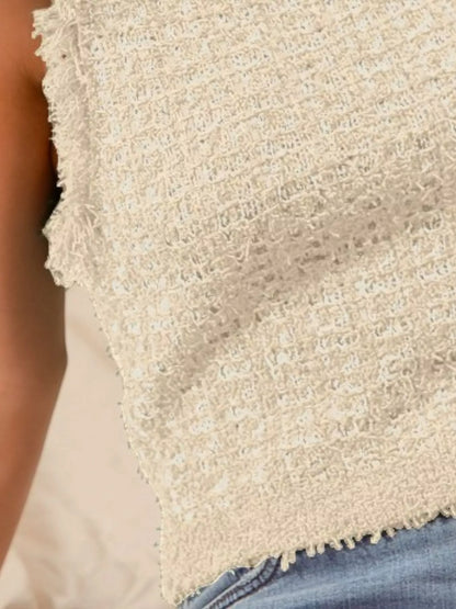 Tweed Knit Sweater Vest Top at In Style Chics Boutique 