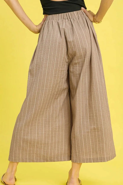 Pinstripe Crop Palazzo Pants - In Style Chics Boutique 