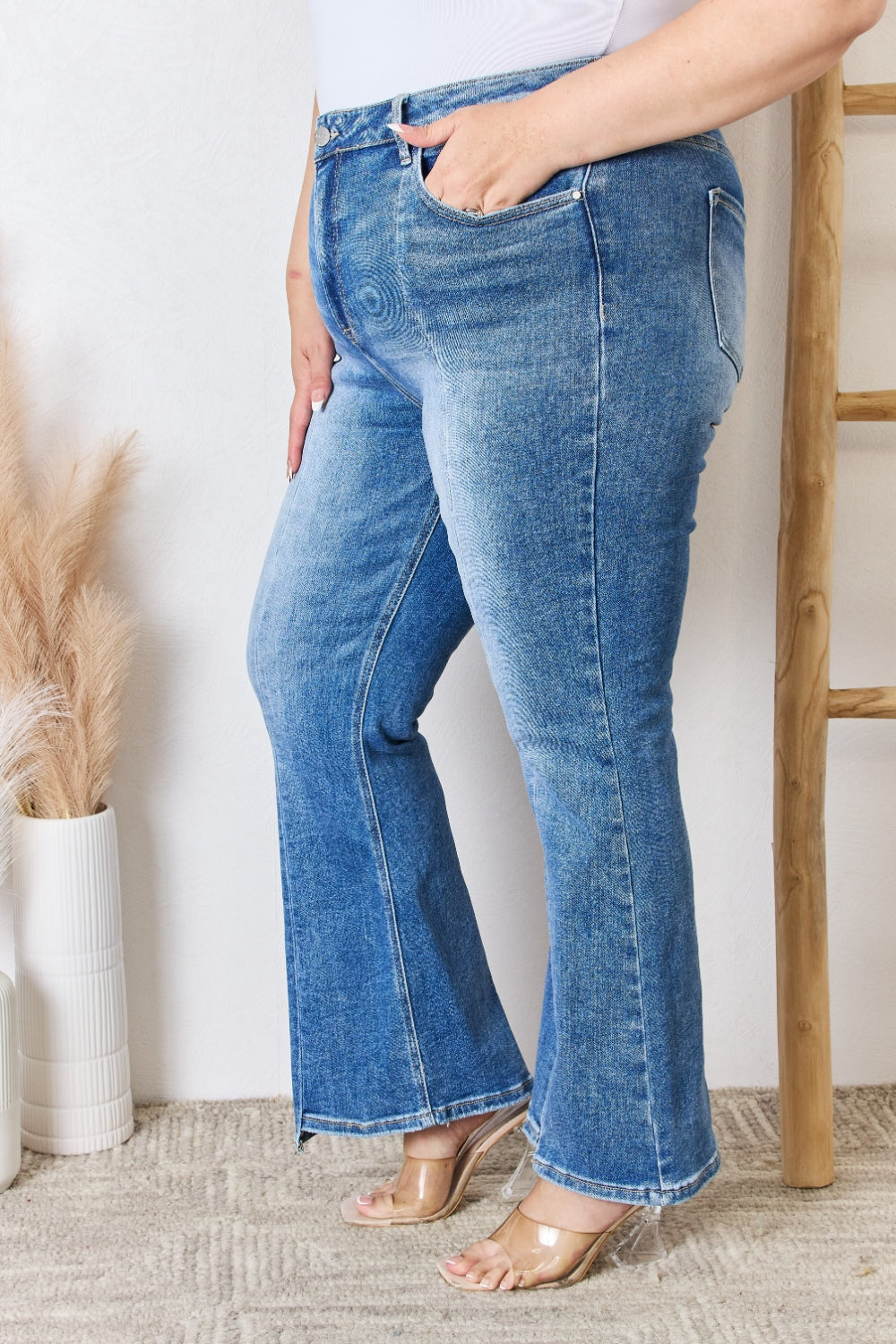 RISEN Full Size High Rise Ankle Flare Jeans - In Style Chics Boutique LLC