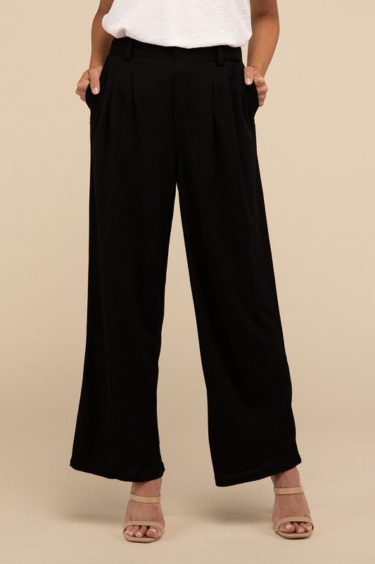 Women's Waffle Trouser Pants - In Style Chics Boutique LLC