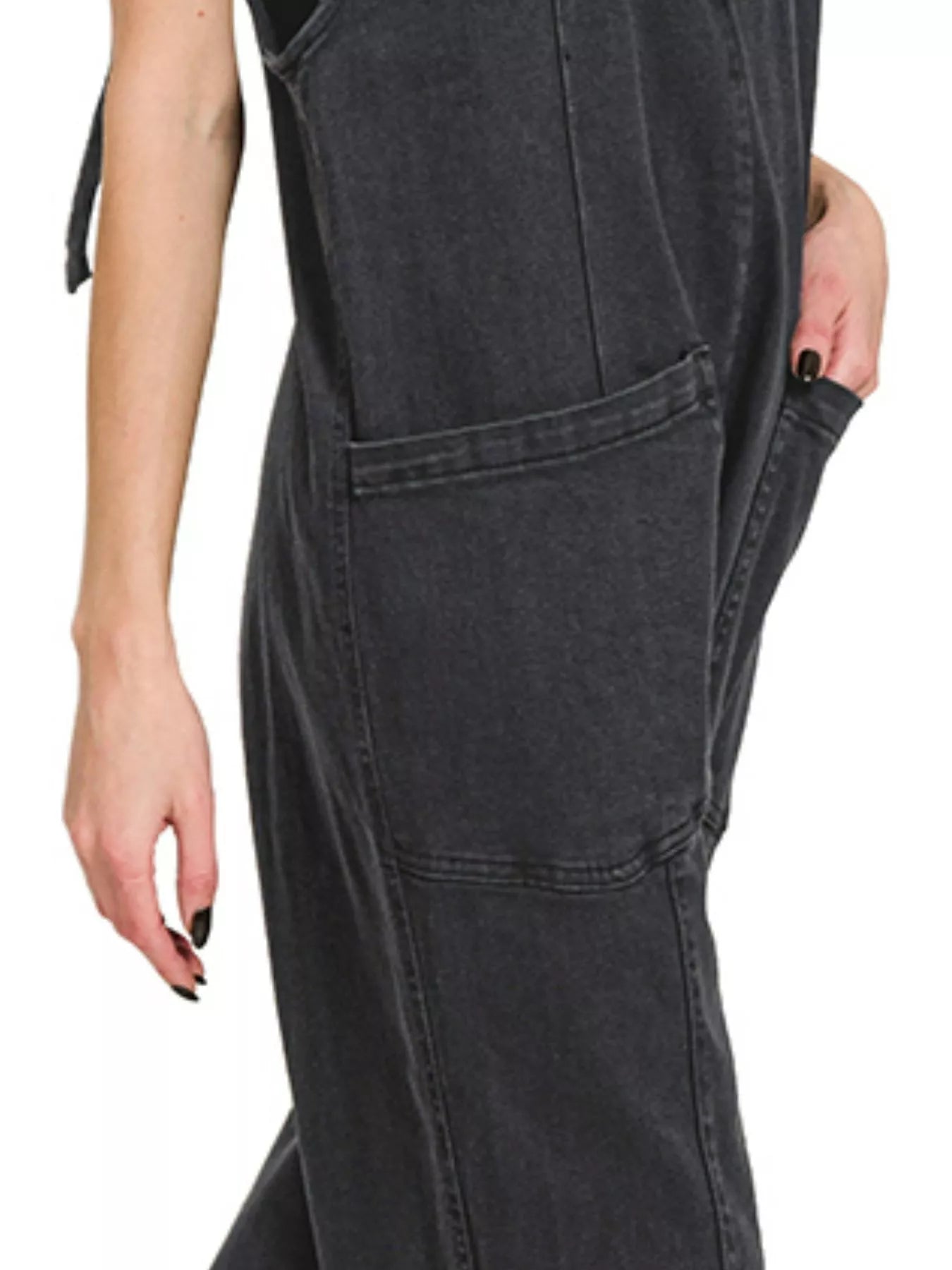 Casual Adjustable Strap Baggy Jumpsuit with Pocket at In Style Chics Boutique 