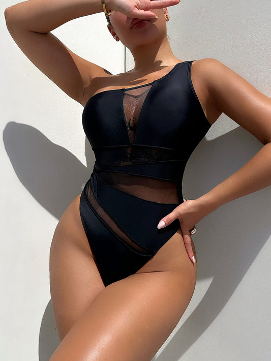 One-Shoulder Sleeveless One-Piece Swimsuit - In Style Chics Boutique LLC