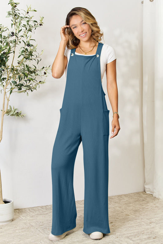 Double Take Full Size Wide Strap Overall with Pockets - In Style Chics Boutique LLC