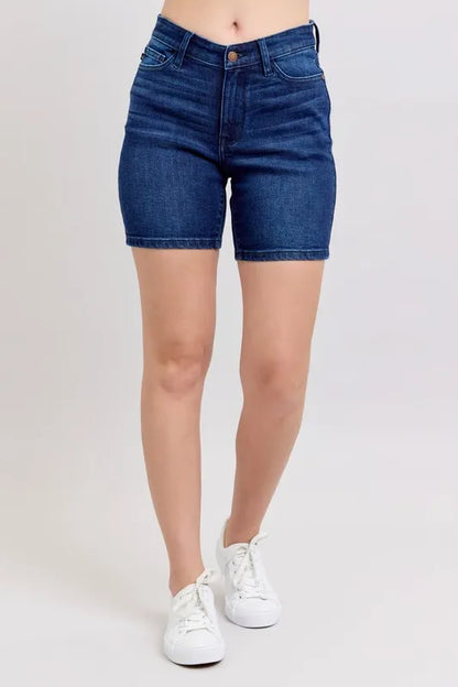 Judy Blue High Waist V-Front Bermuda Jean Shorts 