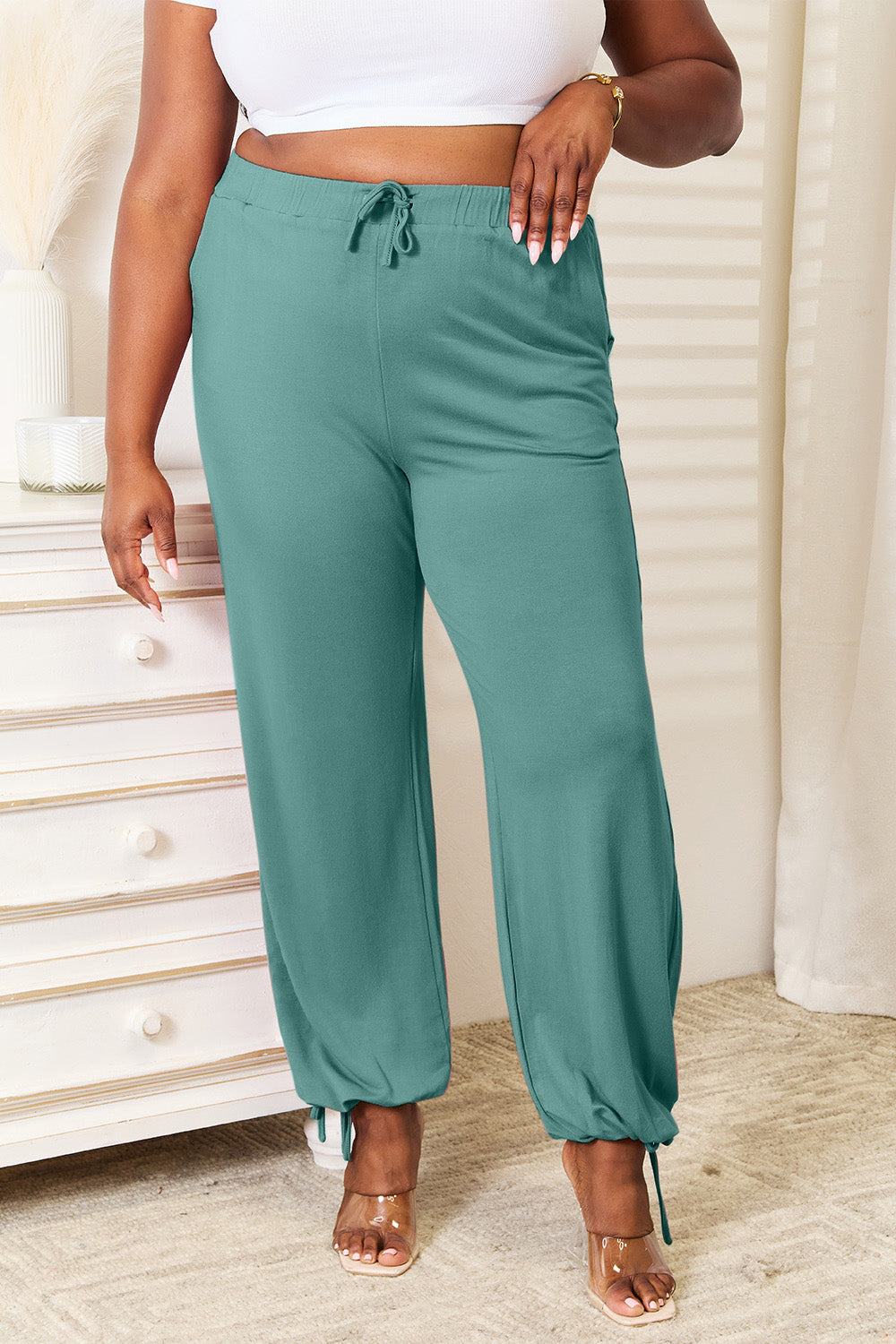 Basic Bae Full Size Soft Rayon Drawstring Waist Pants with Pockets More Colors! - In Style Chics Boutique LLC