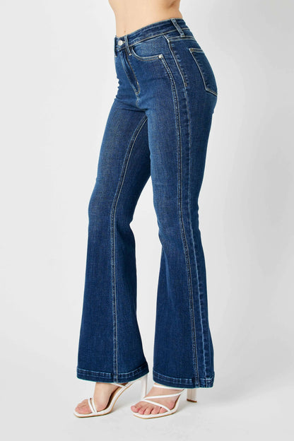 Judy Blue High Waist Angled Side Seam Flare Jeans - In Style Chics Boutique 