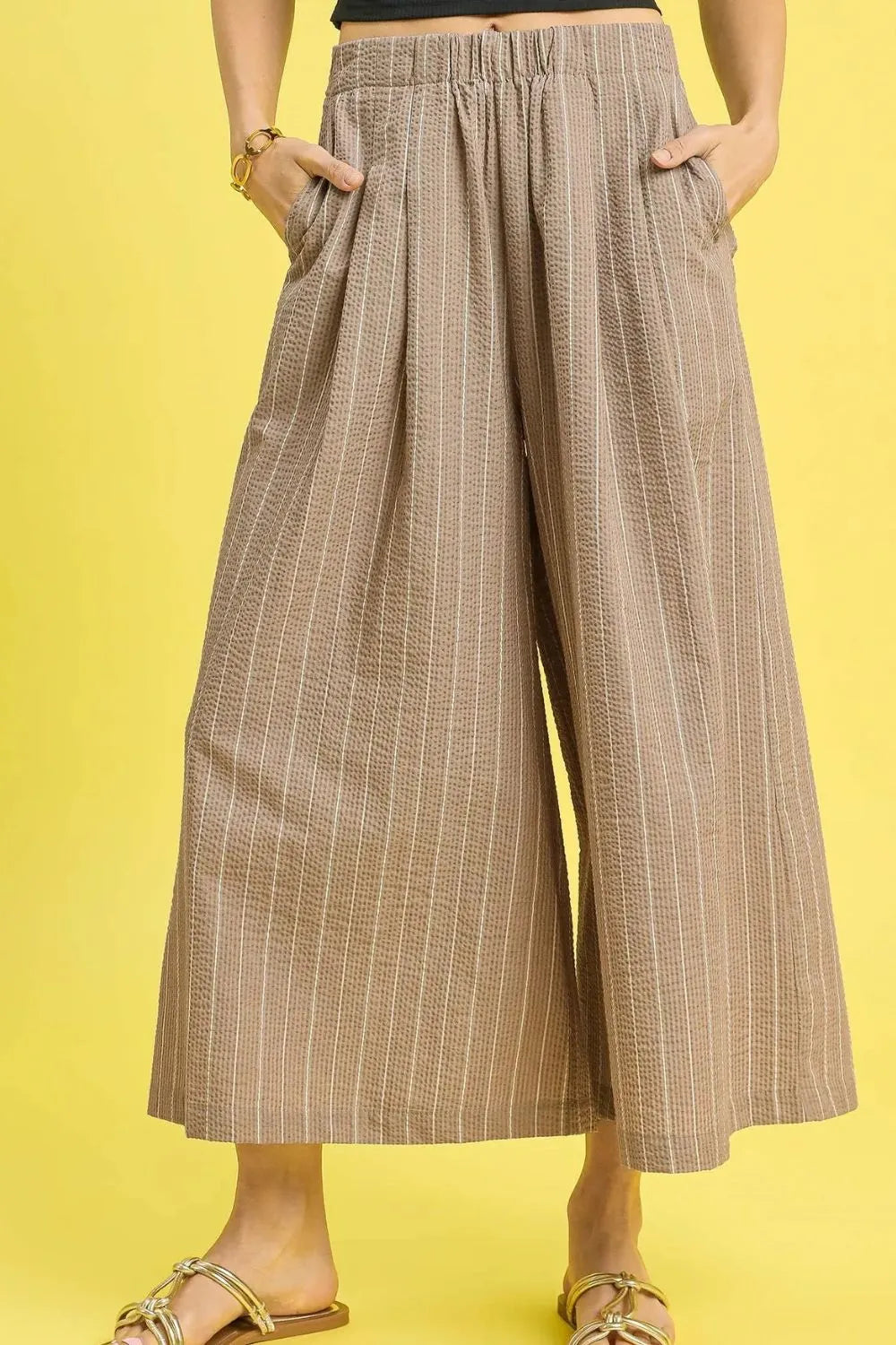Pinstripe Crop Palazzo Pants - In Style Chics Boutique 