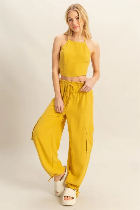 Crop Top and Cargo Pants Set - In Style Chics Boutique Women's Juniors Apparel Online 