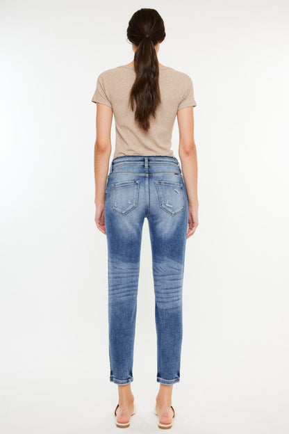 Kancan High Rise Distressed Mom Jeans - In Style Chics Boutique LLC