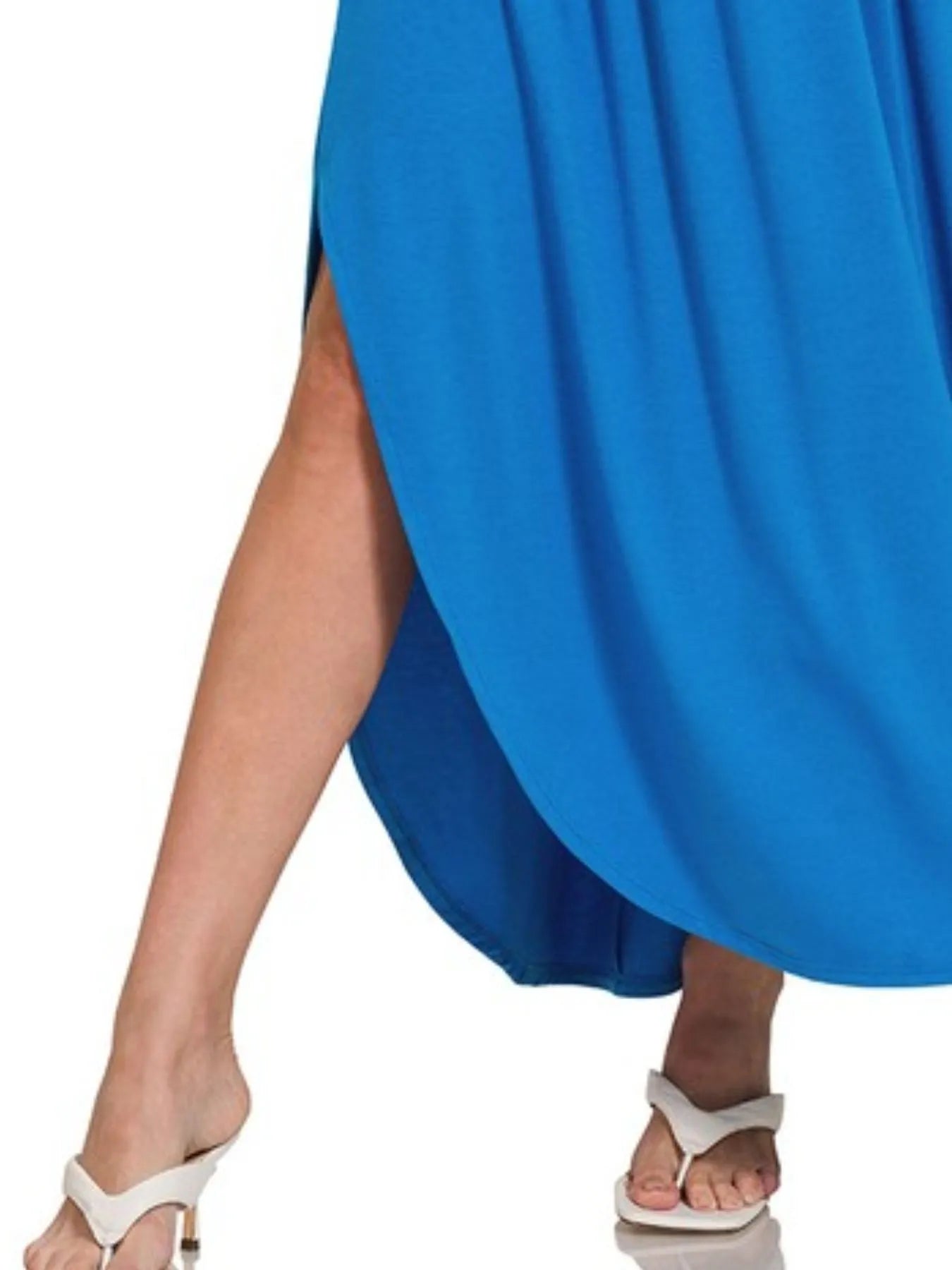 Maxi Skirt With Pockets, Smocked Waist Side Slit - In Style Chics Boutique Women's Juniors Clothes 