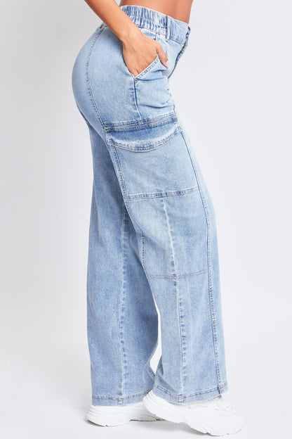 YMI Jeanswear High-Rise Straight Cargo Jeans - In Style Chics Boutique LLC