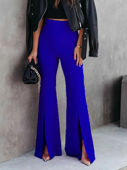 Front Slit Flare Leg Pants - In Style Chics Boutique LLC