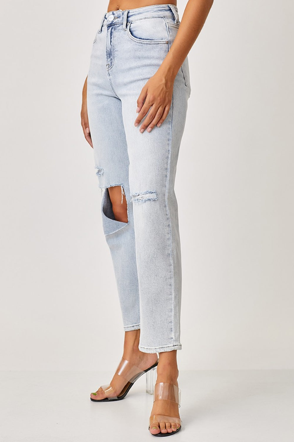 RISEN High Rise Distressed Relaxed Jeans - In Style Chics Boutique LLC