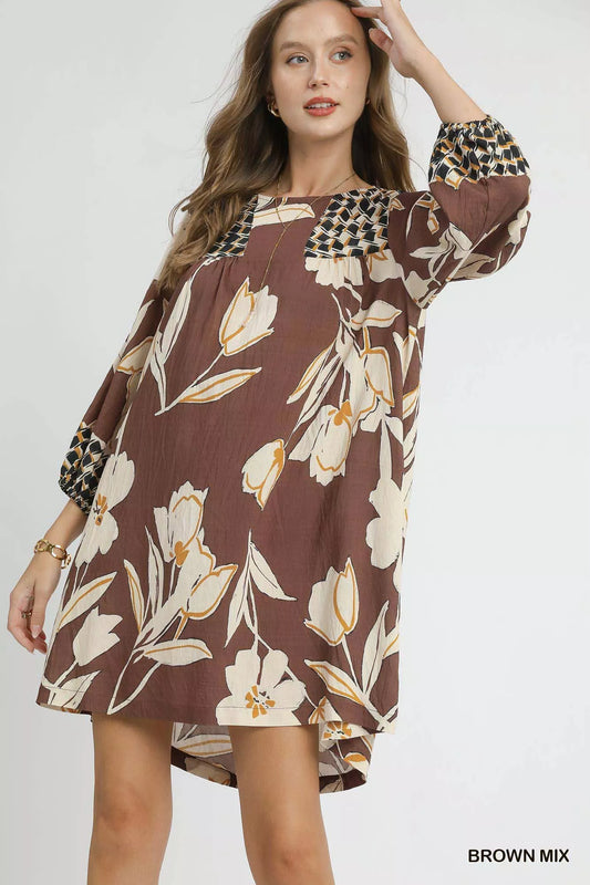 Floral High-Low Babydoll Dress at In Style Chics Boutique 🤎 Fall Fashion and Style