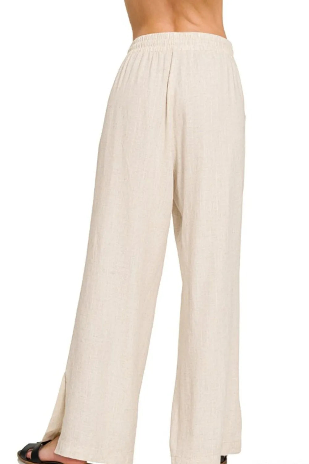 Linen Drawstring Wide Leg Pants - In Style Chics Boutique 