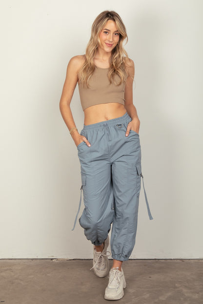 VERY J Elastic Waist Woven Cargo Pants - In Style Chics Boutique LLC