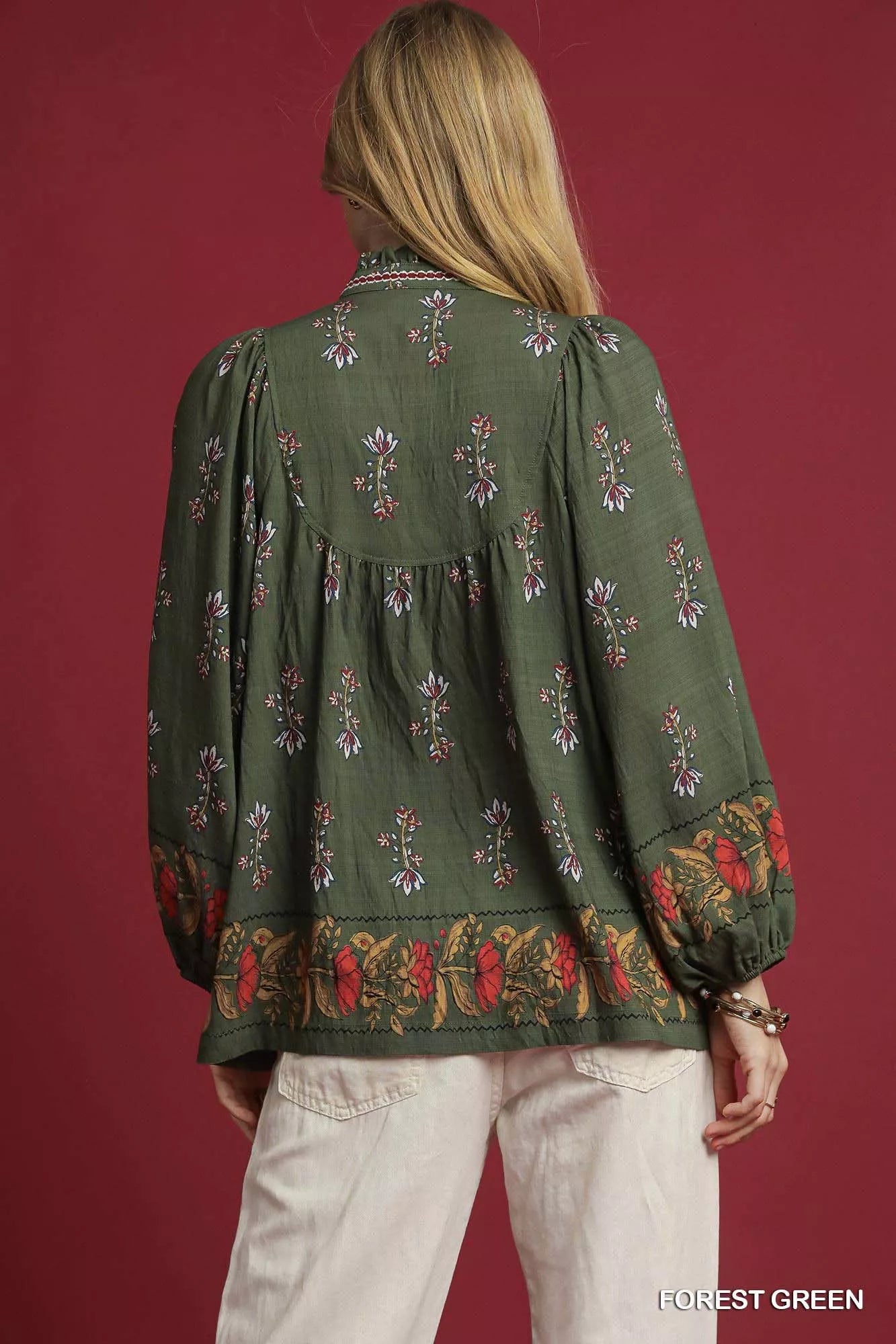 Floral Boho Peasant Blouse at In Style Chics Boutique 