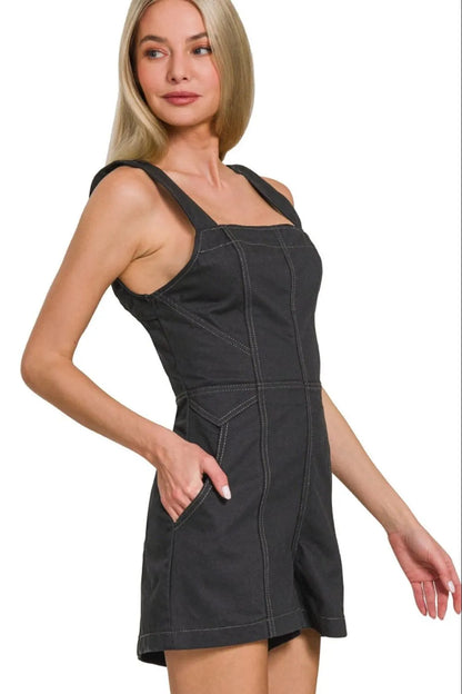 Tie Back Sleeveless Romper - In Style Chics Boutique 