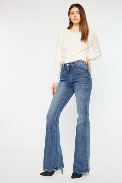 Kancan Cat's Whiskers High Waist Flare Jeans - In Style Chics Boutique LLC