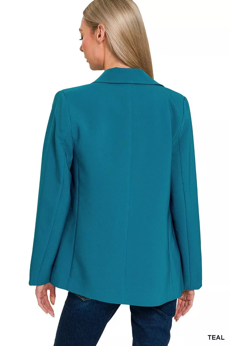 Woven Long Sleeve Blazer With Lining at In Style Chics Boutique
