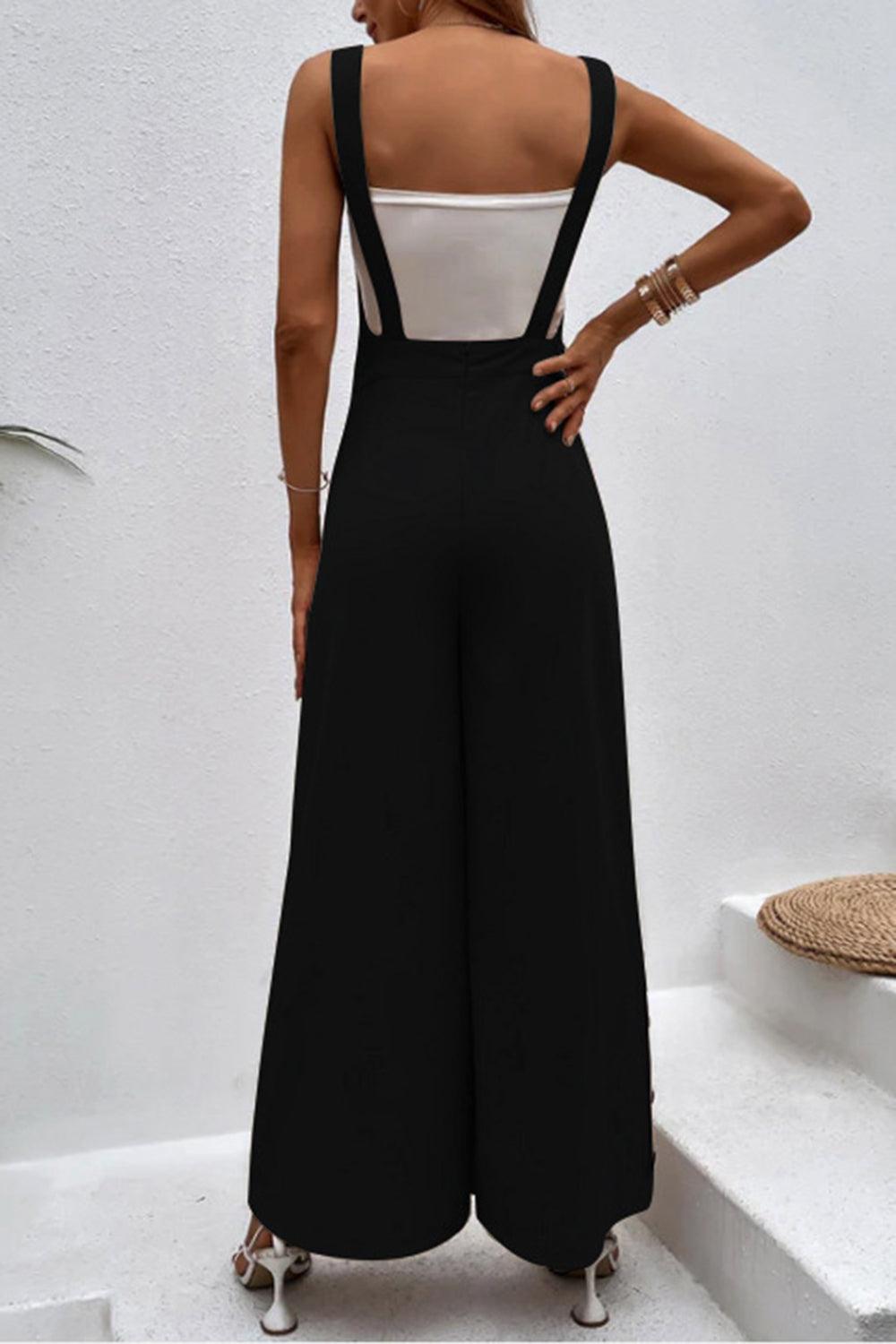 Square Neck Wide Strap Jumpsuit Also in Black! - In Style Chics Boutique LLC