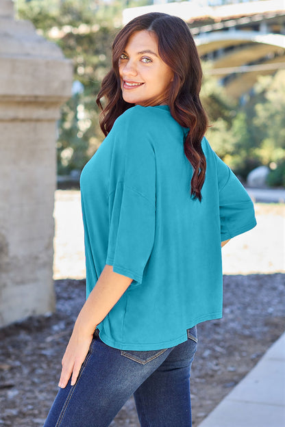 Basic Bae Full Size Round Neck Drop Shoulder T-Shirt - More Colors! - In Style Chics Boutique LLC